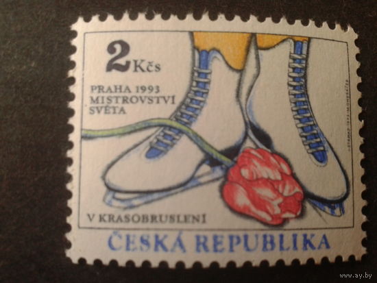 Чехия 1993 коньки, цветы