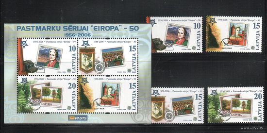 Латвия-2006 (Мих.652-655, Бл.21) , ** , Европа, Марки на марках