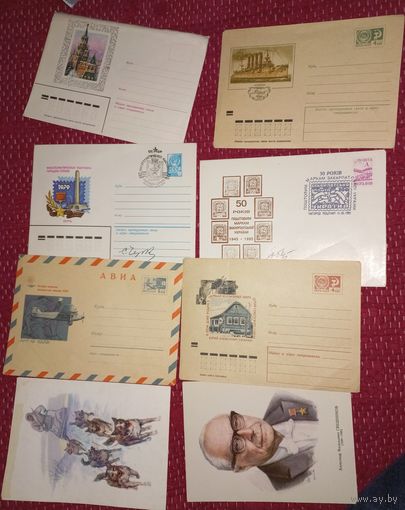 6 конвертов и чистые +2 открытки СССР