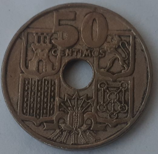 Испания 50 сентимо, 1949 (3-7-105)