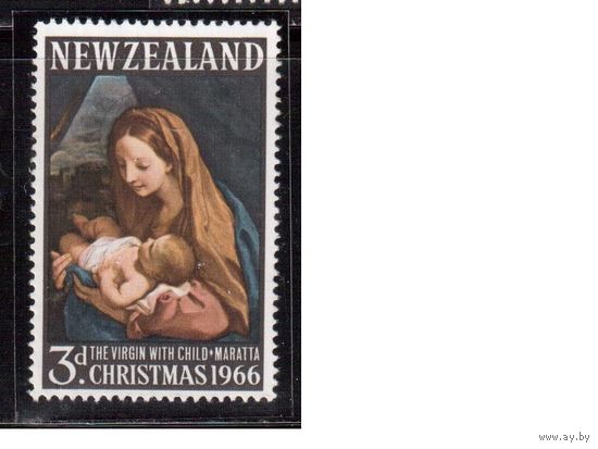Новая Зеландия-1966, (Мих.453) **, Рождество, Живопись,