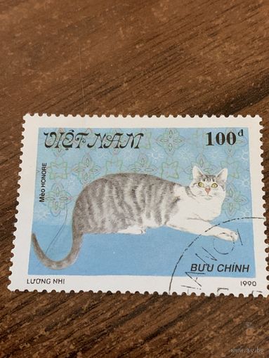 Вьетнам 1990. Породы кошек. Meo Honore. Марка из серии