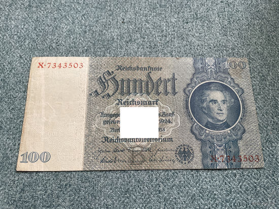 Германия Рейхсбанкнота 100 марок X-7343503 Берлин 24.07.1935 год / 1 тип банкноты