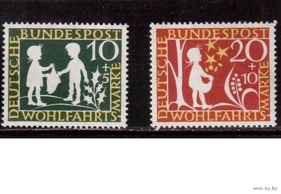 Германия(ФРГ)-1959,(Мих.323-324), **, Сказки братьев Гримм, 2 марки