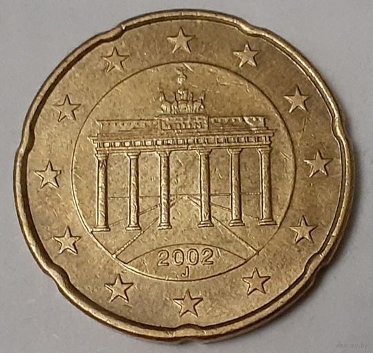 Германия 20 евроцентов, 2002 "J" (10-4-5)