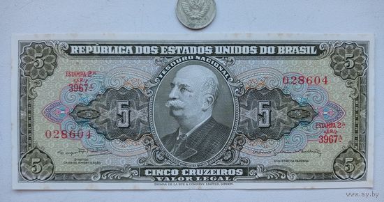 Werty71 Бразилия 5 крузейро 1962-1964 UNC банкнота