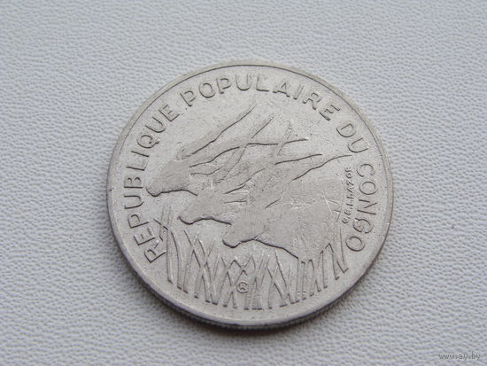 Конго. 100 франков 1972 год KM#1  "Африканская антилопа"