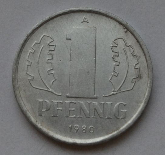 Германия - ГДР 1 пфенниг, 1980 г.