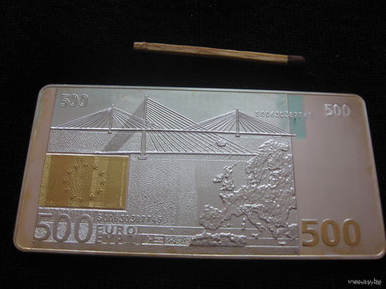 Набор банкнот Евро от 5 до 500 (серебро с позолотой) Возможен обмен