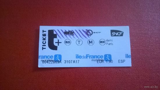 Париж билет на метро и общественный транспорт (тролейбус, трамвай, автобус)