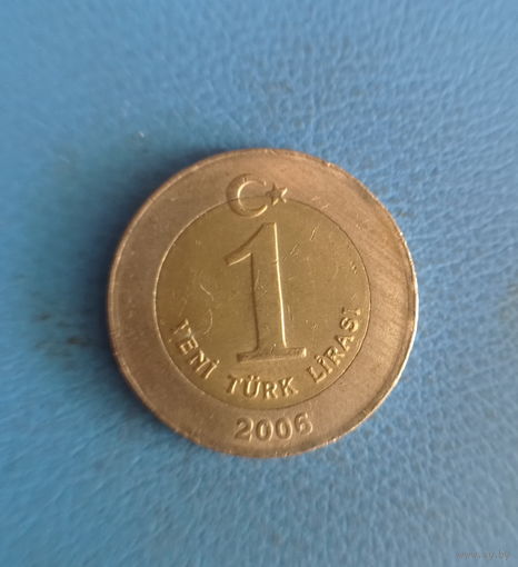 Турция 1 новая лира 2006 год биметалл
