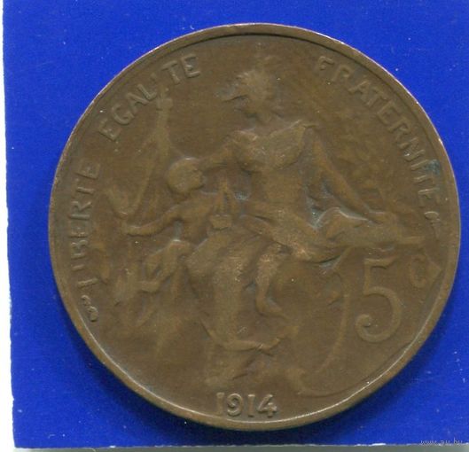 Франция 5 сантимов 1914