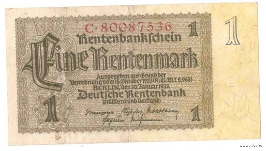 Германия 1937 г. 1 марка