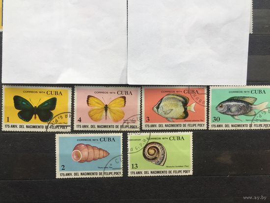 Куба 1974 год. Изучение природы.175-летие Фелипе Поева (серия из 6 марок)