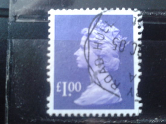 Англия 1995 Королева Елизавета 2  1 фунт стерлингов Михель-2,0 евро гаш