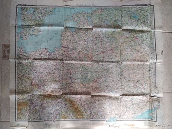 МОСКВА-БЕРЛИН ВОВ Бортовая навигационная карта Генштаб Красной армии 1944 год