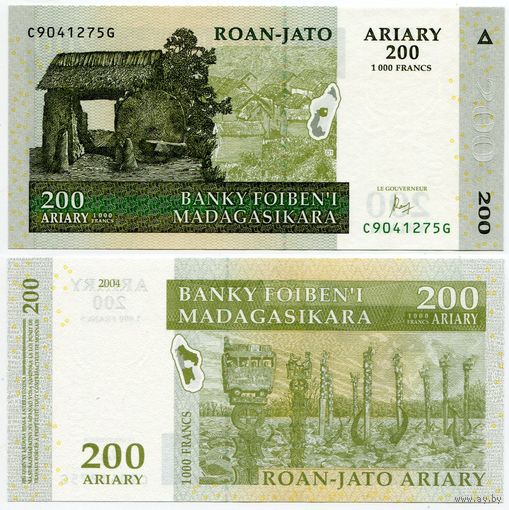 Мадагаскар. 200 ариари (образца 2004 года, P87c, UNC)