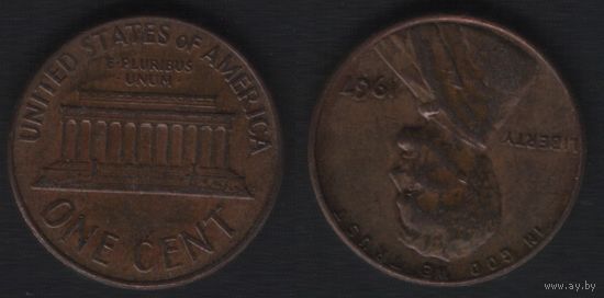 США km201 1 цент 1967 год (f
