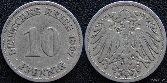 YS: Германия, Рейх, 10 пфеннигов 1897A, KM# 12 (2)