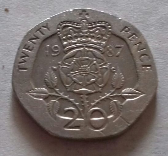 20 пенсов, Великобритания 1987 г.