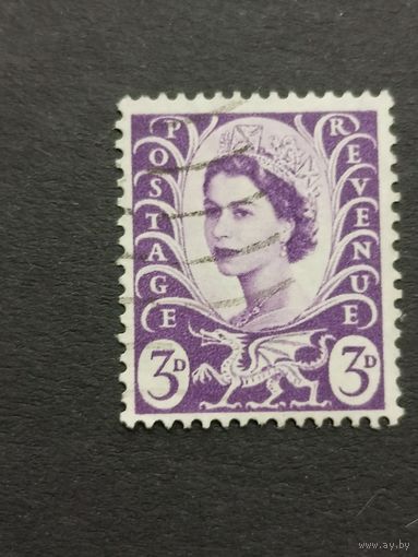 Уэльс 1958. Королева Елизавета II. Региональный выпуск