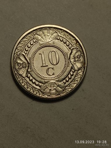 Антильские острова 10 центов 2012 года .