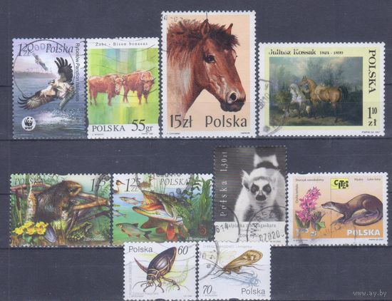 [363] Польша.Фауна. 10 гашеных марок.