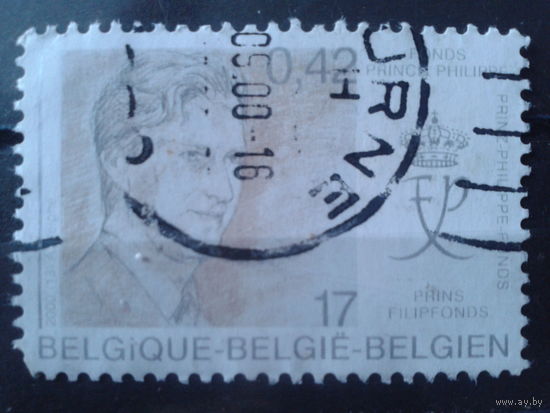 Бельгия 2000 Кронпринц Филипп, теперь король, монограмма