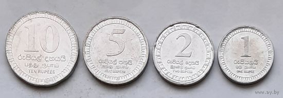 Шри-Ланка 1, 2, 5, 10 рупий 2017 г. Комплект