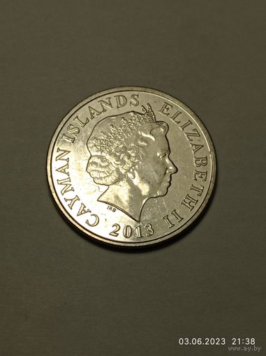 Каймановы острова 25 центов 2013 года .