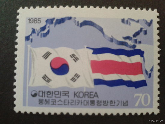 Корея Южная 1985 Визит президента Коста-Рики, флаги