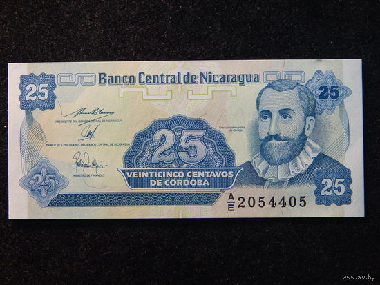 Никарагуа 25 центаво 1991г.UNC