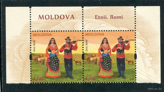 Молдавия 2018. Этнические группы. Цыгане. Верхняя сцепка листа