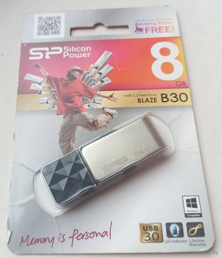 Флешка 8 Gb. Silicon Power. USB 3.0. Новая в упаковке. 8Гб 8Gb Гб