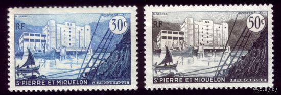 2 марки 1955 год Сен-Пьер и Микелон 375-376