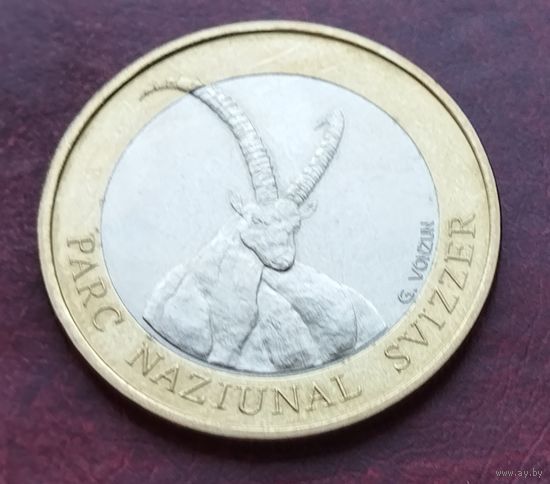 Швейцария 10 франков, 2007 Швейцарский национальный парк - горный козёл