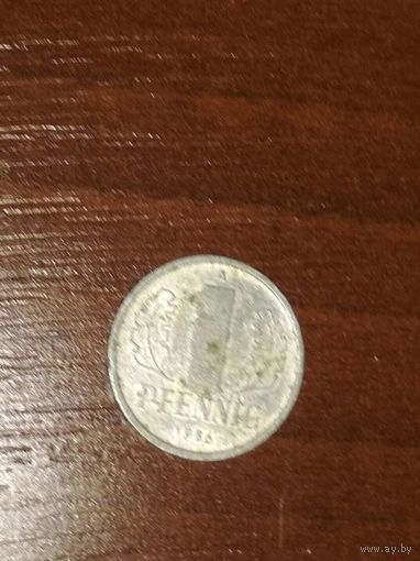Монета 1пфенниг гдр 1986г