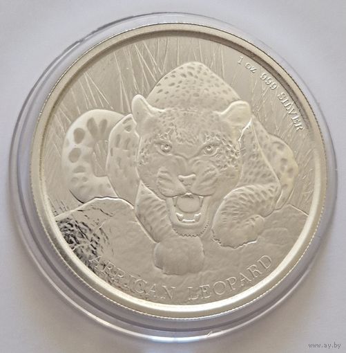 Гана 2017 серебро (1 oz) "Леопард" (первая монета серии)