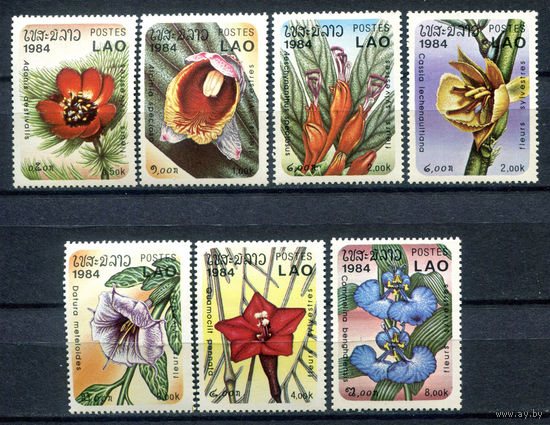 Лаос - 1984г. - Цветы - полная серия, MNH, 1 марка с незначительным повреждением клея [Mi 743-749] - 7 марок