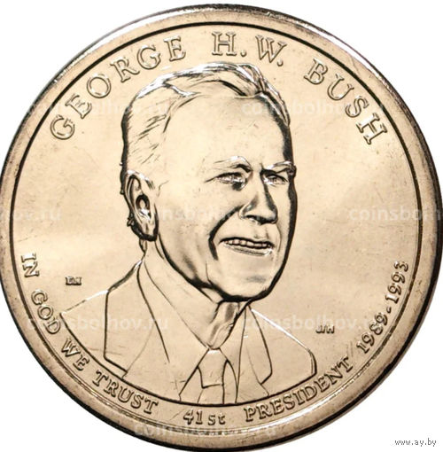 1 доллар 2020 года США Президент США Джордж Буш 41-й президент США