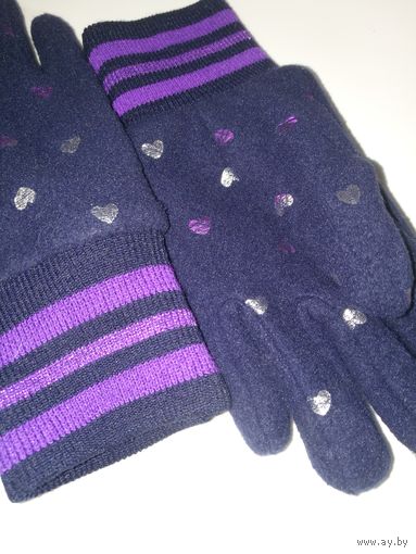 Флисовые перчатки для девочки 6-9 лет