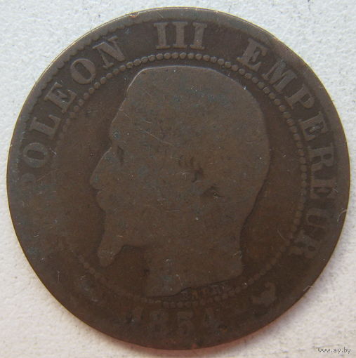 Франция 5 сантимов 1854 г. Наполеон III (gl)