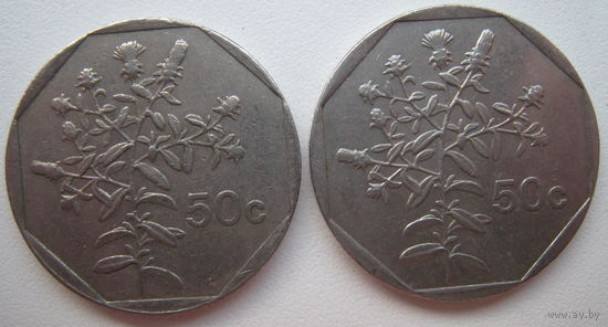 Мальта 50 центов 1991, 1992 гг. Цена за 1 шт.