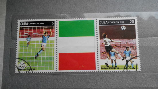 Футбол, спорт, марки, Куба, чемпионат мира, 1982, флаги