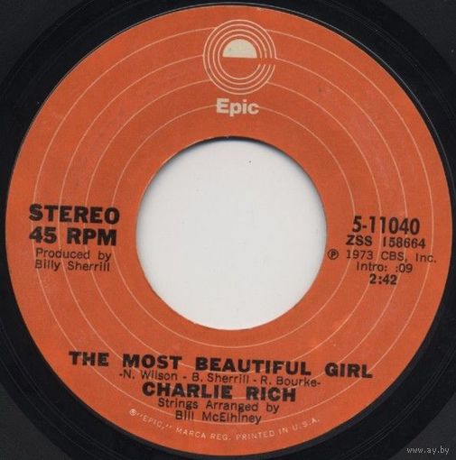 Charlie Rich - The Most Beautiful Girl - SINGLE - 1973