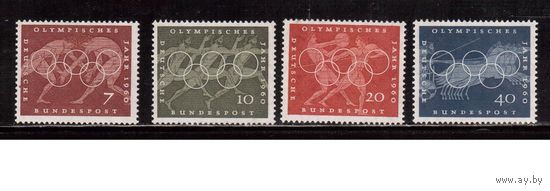 Германия(ФРГ)-1960,(Мих.332-335), *(след от накл.) , Спорт, ОИ-1960 в Риме