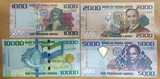 Набор банкнот 1000,2000,5000,10000 Леоне 2021 - Сьерра-Леоне - UNC