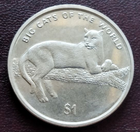 Сьерра-Леоне 1 доллар, 2001 Большие кошки мира - Чёрная пантера