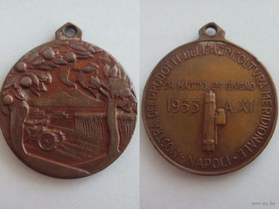Медаль Выставка Южных СельскоХозяйственных продуктов Неаполь Италия 1933г. Очень РЕДКАЯ