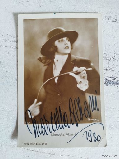 Автограф Марчеллы Альбани на открытке изд. ROSS, 1930-е